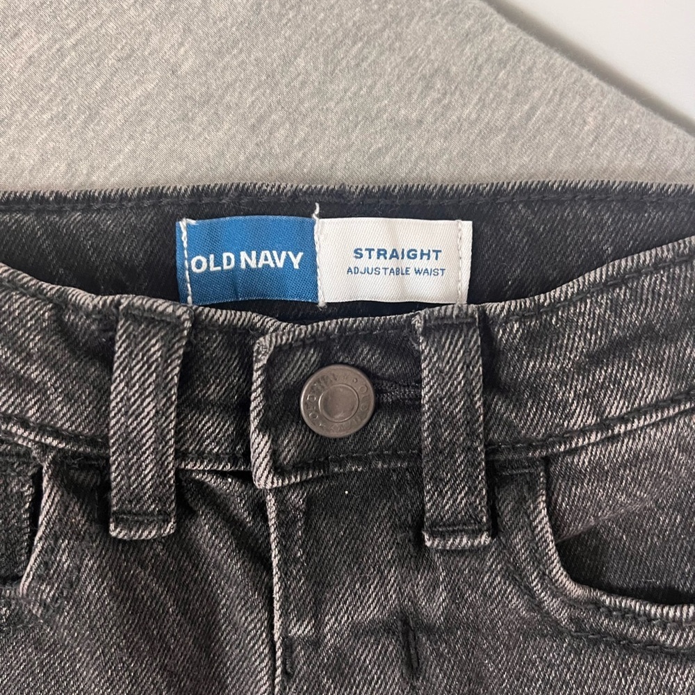NWOT Old Navy Straight Adjustable Waist Black Wash Denim Pants Jeans 3T​​ - Picture 2 of 5